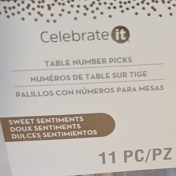 NWT Celebrate It Silver Table Number Picks Summer Wedding Reception Formal Party - Picture 7 of 9